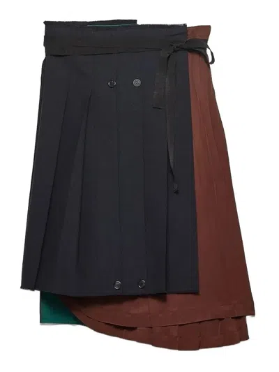 Prada Pleated Skirt In Beige