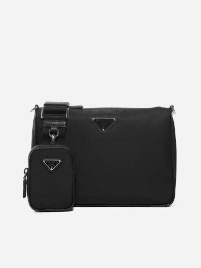 Prada Re-nylon Shoulder Bag In Black