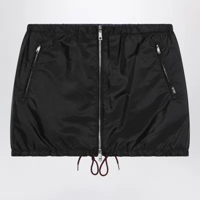 Prada Re-nylon Mini Skirt With Clean Tailoring In Black