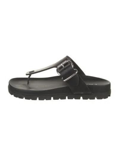 Pre-owned Prada Rubber Flip Flops In Black