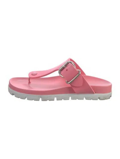 Pre-owned Prada Rubber Flip Flops In Pink