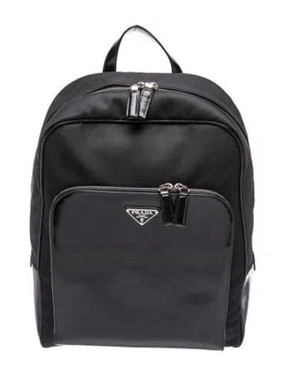 Pre-owned Prada Saffiano Leather Backpack In Black