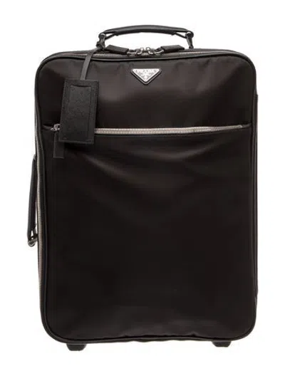 Pre-owned Prada Saffiano Leather Trolley In Black