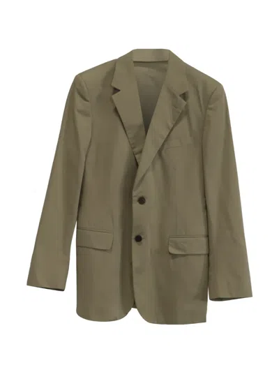 Pre-owned Prada Single-breasted Cotton Jacket In Neutral