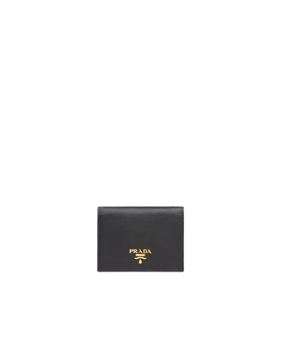 Prada Small Saffiano Leather Wallet In Black