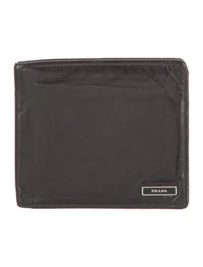 Pre-owned Prada Soft Calf Leather Bifold Wallet In Black