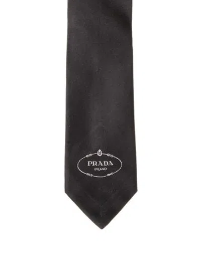 Pre-owned Prada Solid Tie In Black