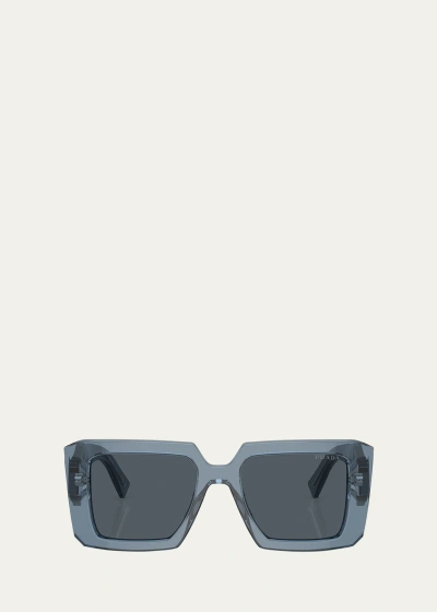 Prada Square Acetate Sunglasses In Dark Grey