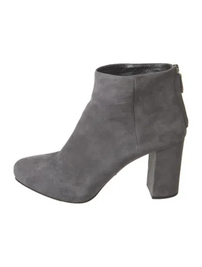 Pre-owned Prada Suede Boots In Grey