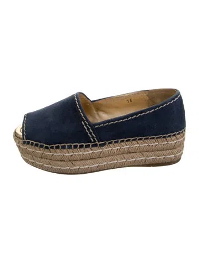 Pre-owned Prada Suede Espadrilles In Blue
