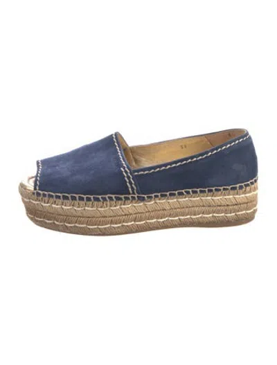Pre-owned Prada Suede Espadrilles In Blue