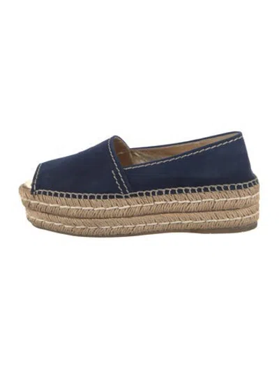 Pre-owned Prada Suede Espadrilles In Blue/neutrals