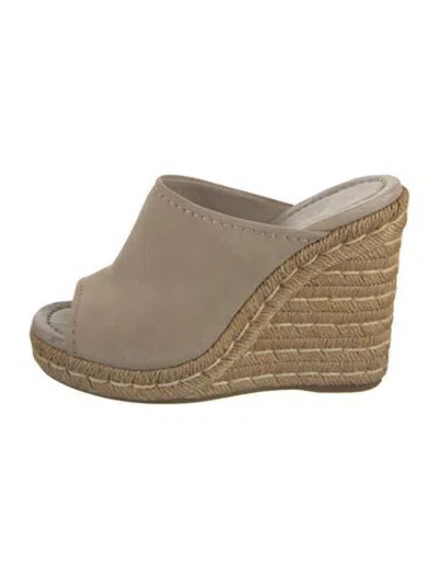 Pre-owned Prada Suede Espadrilles In Neutrals