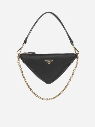 Prada Symbole Saffiano Leather Mini Bag In Black