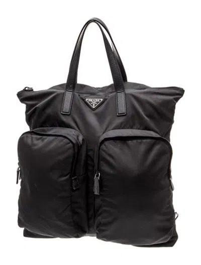 Pre-owned Prada Tessuto Nylon Tote In Black