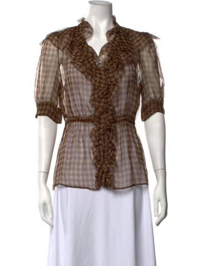 Pre-owned Prada Vintage 2010 Blouse In Neutrals