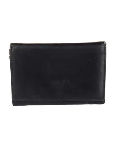 Pre-owned Prada Vintage Compact Wallet In Black