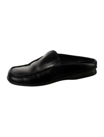 Pre-owned Prada Vintage Leather Mules In Black