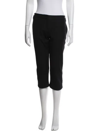 Pre-owned Prada Virgin Wool Straight Leg Pants In Black