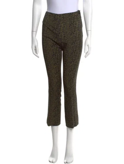 Pre-owned Prada Virgin Wool Straight Leg Pants In Black