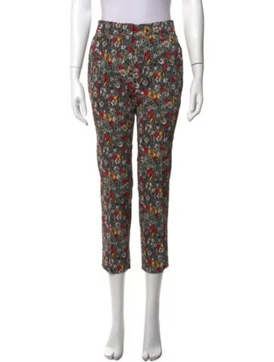 Pre-owned Prada Virgin Wool Straight Leg Pants In Green