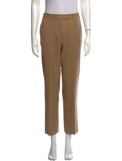 Pre-owned Prada Virgin Wool Straight Leg Pants In Neutrals