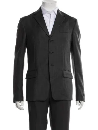 Pre-owned Prada Virgin Wool Two-piece Blazer In Grey