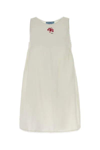 Prada White Linen Mini Dress