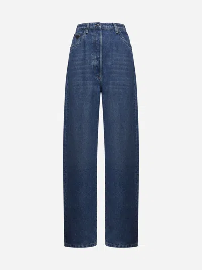 Prada Wide-leg Trousers In Blue