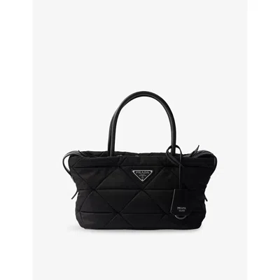 Prada Womens  Padded Re-nylon Medium Tote Bag In Black