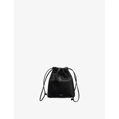 Prada Womens  Smartphone Leather Pouch In Black