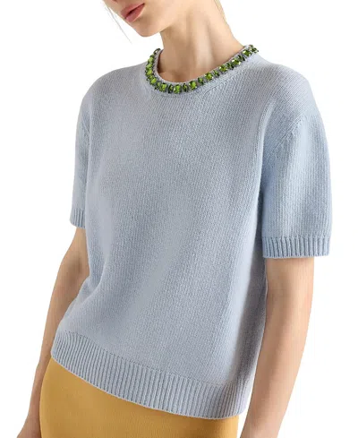 Prada Wool And Cashmere Crew-neck Sweater In Gray