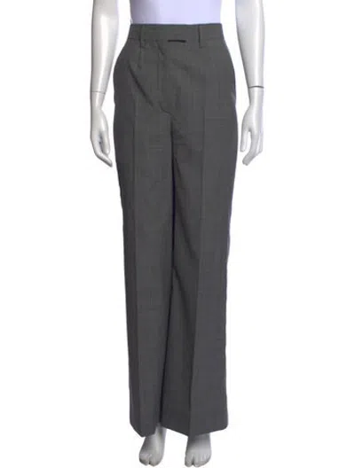 Pre-owned Prada Wool Wide Leg Pants In Grey