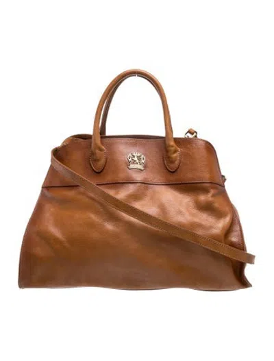 Pre-owned Pratesi Leather Shoulder Bag In Brown
