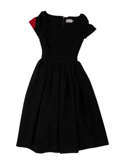 Pre-owned Preen By Thornton Bregazzi Acetate Midi Length Dress In Black