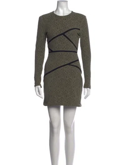 Pre-owned Preen By Thornton Bregazzi Lace Pattern Mini Dress In Black/green