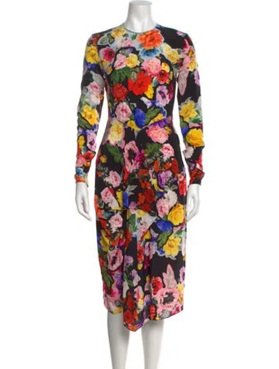 Pre-owned Preen By Thornton Bregazzi Silk Midi Length Dress In Black