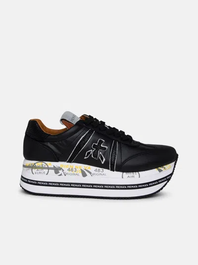 Premiata Black Leather Blend Sneakers