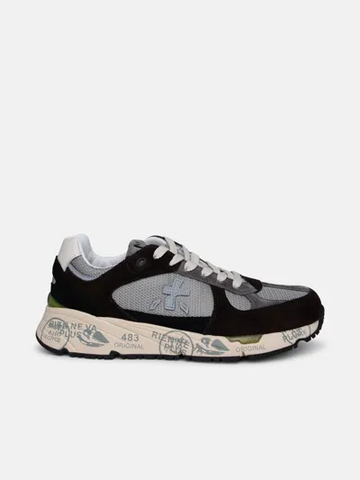 Premiata Multicolor Suede Blend Sneakers In Grey