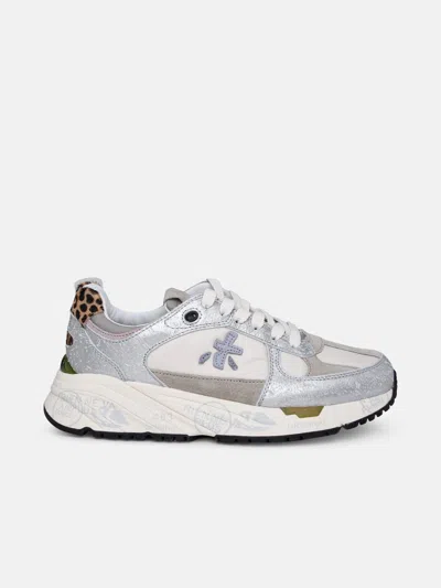 Premiata Two-tone Leather Blend Sneakers In Silver