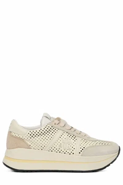 Premiata Women's Beth Coin 8171 Platform Mesh Sneaker In Cream In White