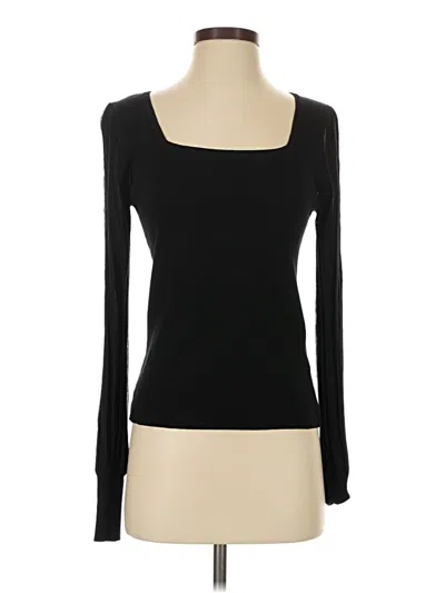 Pre-owned Premise Long Sleeve Top Black Scoop Neck Tops