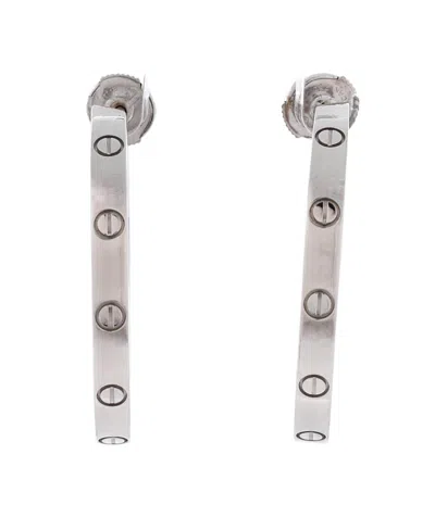 Pre-owned Pre-owned Cartier  Cartier Large Love Hoop Earrings 18k White Gold