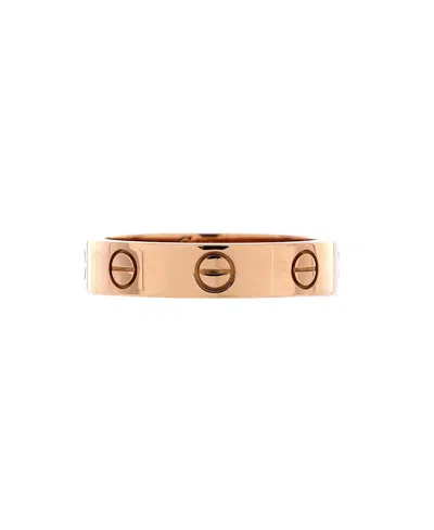 Pre-owned Pre-owned Cartier  Cartier Love Wedding Band 1 Diamond Ring 18k Rose Gold With Diamond In Pink