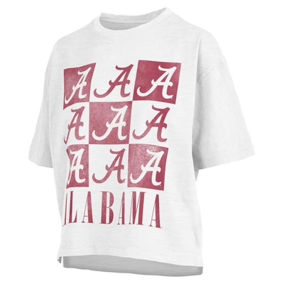 Pressbox White Alabama Crimson Tide Motley Crew Andy Waist Length Oversized T-shirt