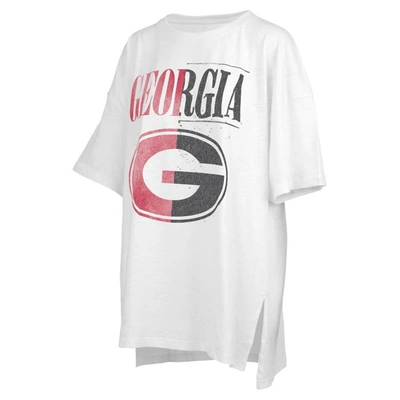Pressbox White Georgia Bulldogs Lickety-split Oversized T-shirt