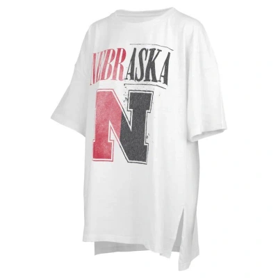 Pressbox White Nebraska Huskers Lickety-split Oversized T-shirt
