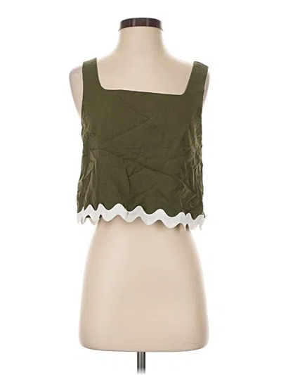 Pre-owned Prettygarden Sleeveless Top Green Sweetheart Neckline Tops