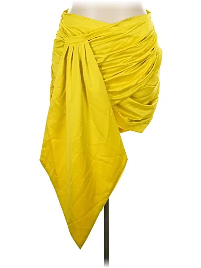 Pre-owned Prettylittlething Casual Skirt In Yellow