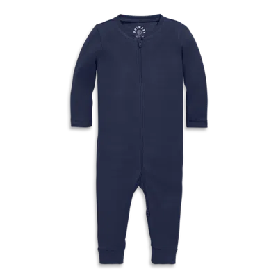 Primary Kids'  Baby Organic Zip Romper In Solids In Blue